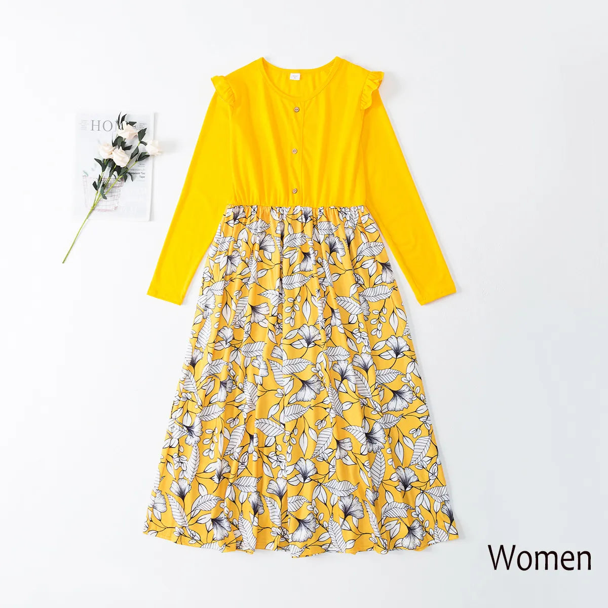 Matching Clothes Floral Print Dress Casual