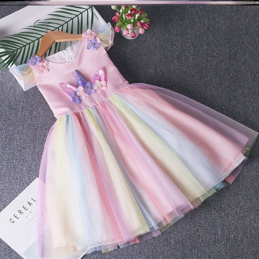 Rainbow Mesh Unicorn Dress