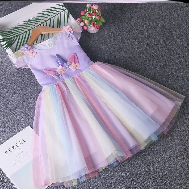 Rainbow Mesh Unicorn Dress