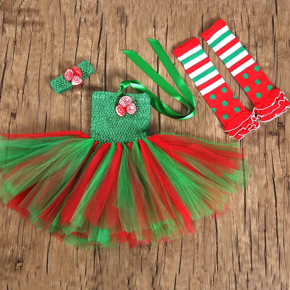 Kids Girls Christmas Tutu Dress