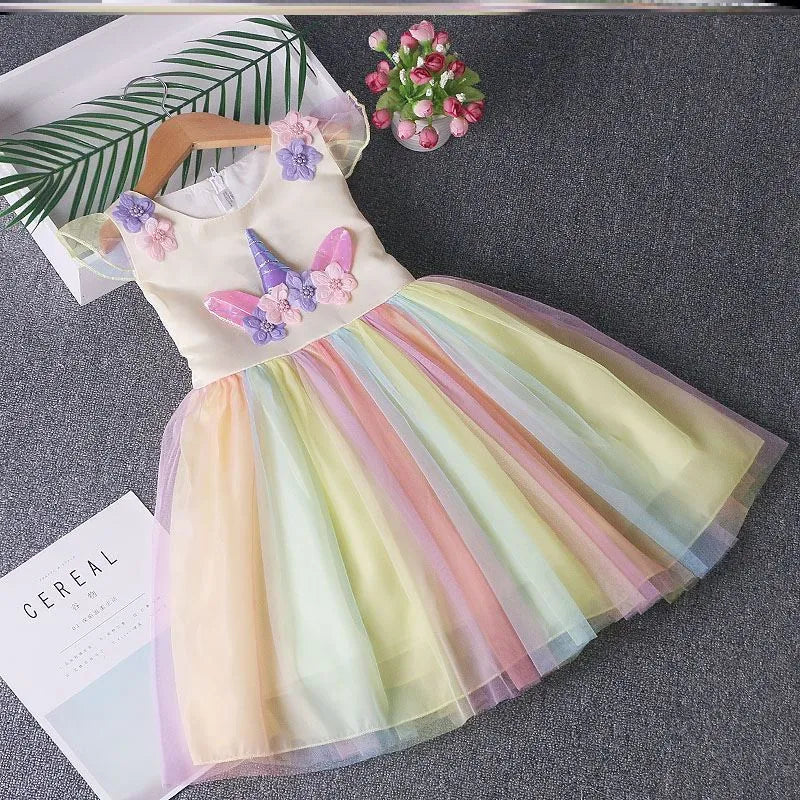 Rainbow Mesh Unicorn Dress