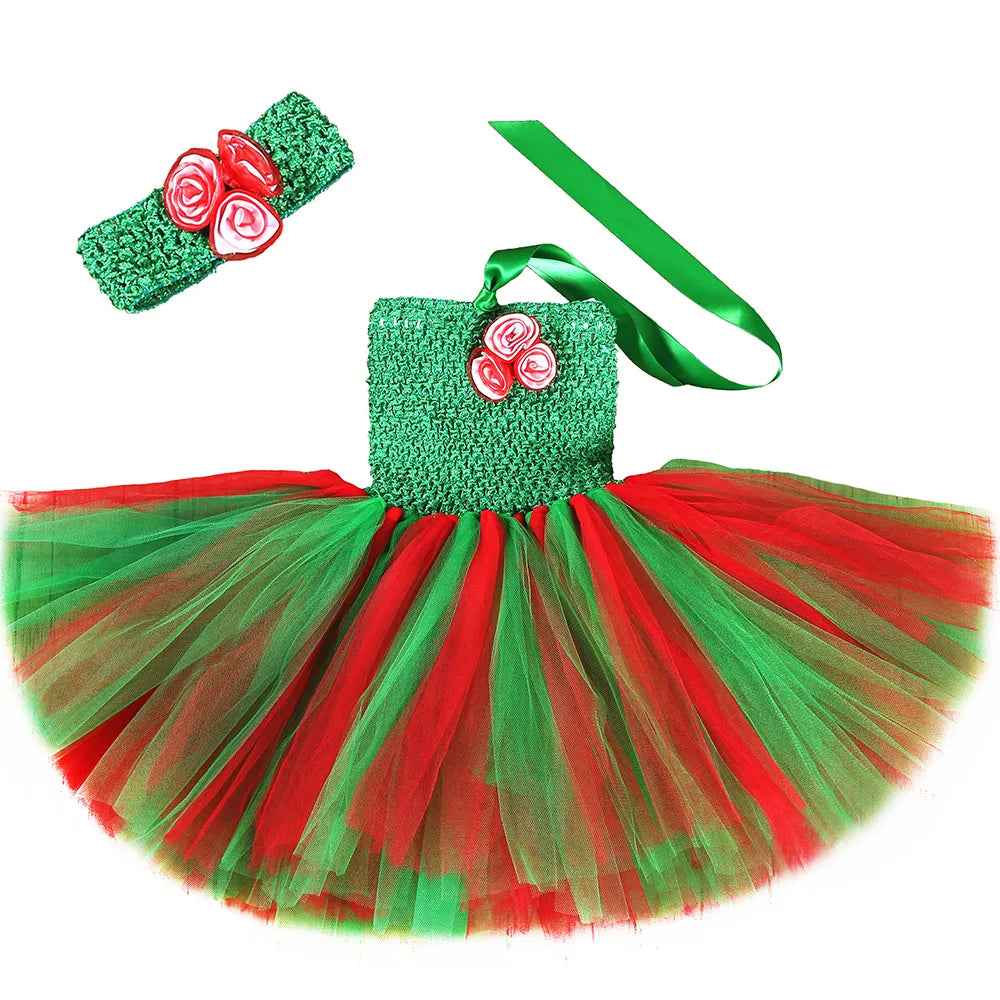 Kids Girls Christmas Tutu Dress